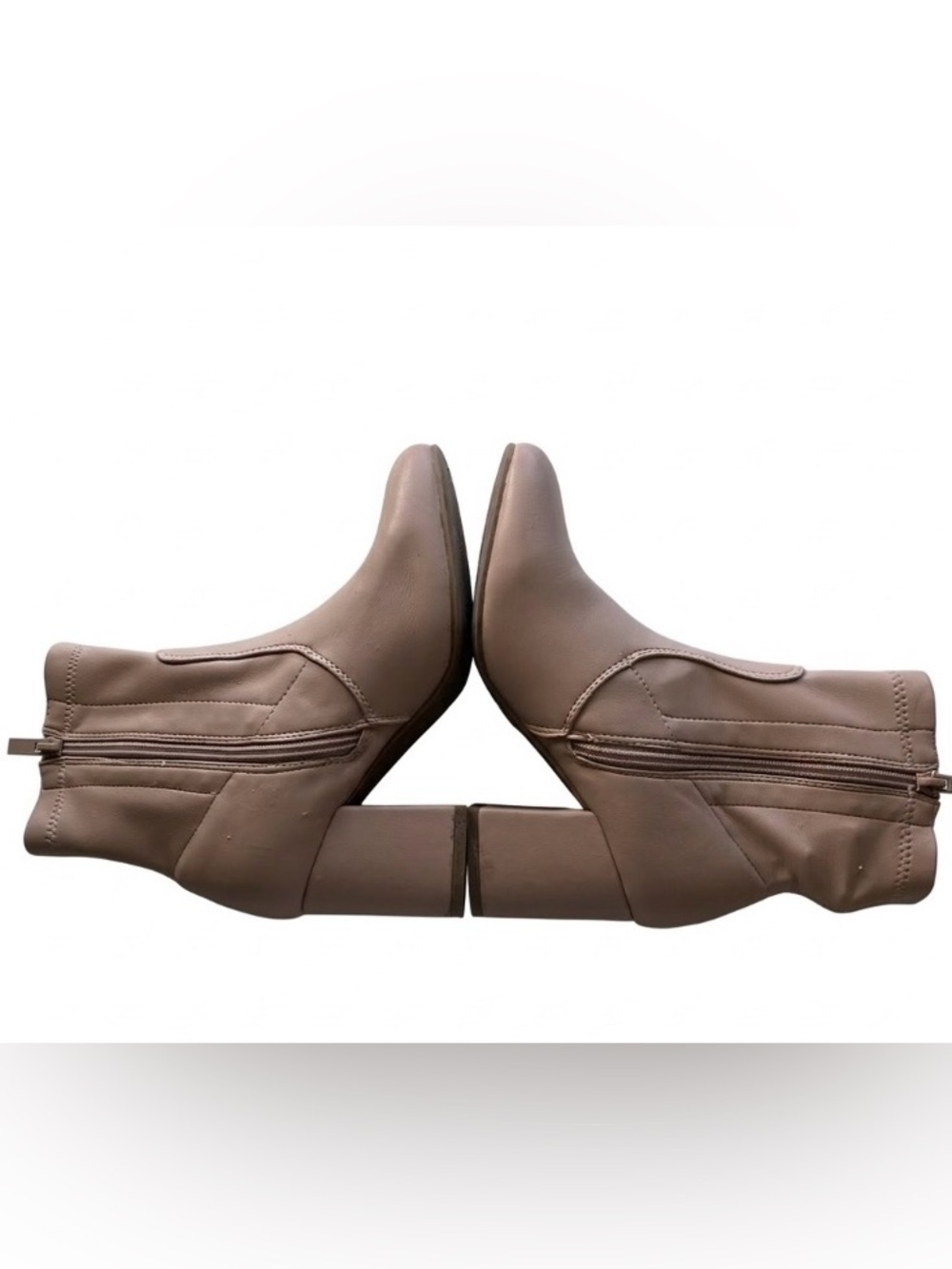 SHEIN Mushroom Pink Block Heel Ankle Boots Almond Toe Booties  Women’s 5.5
